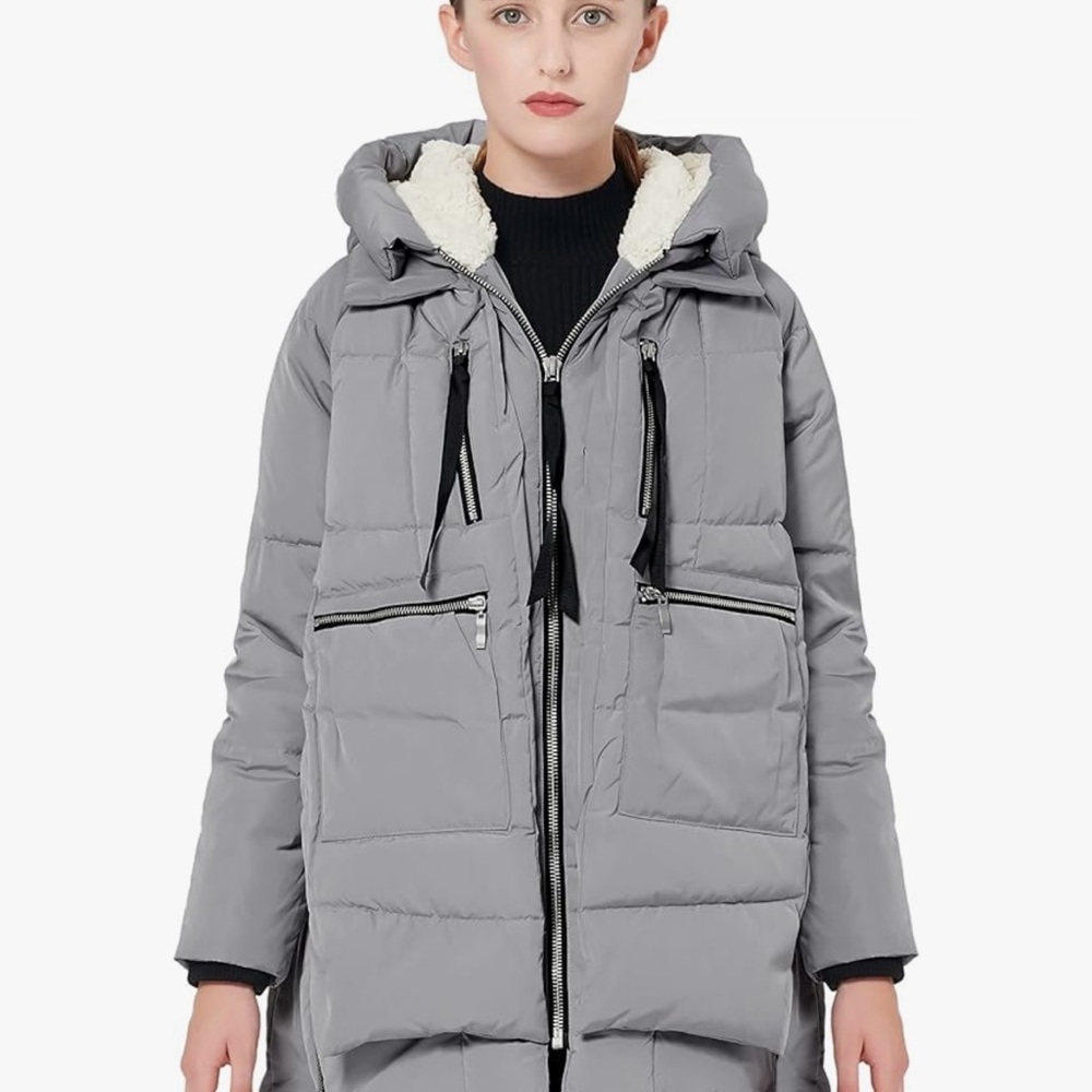 Orolay Puffer Coat. Synthetic fill. Gray size medium